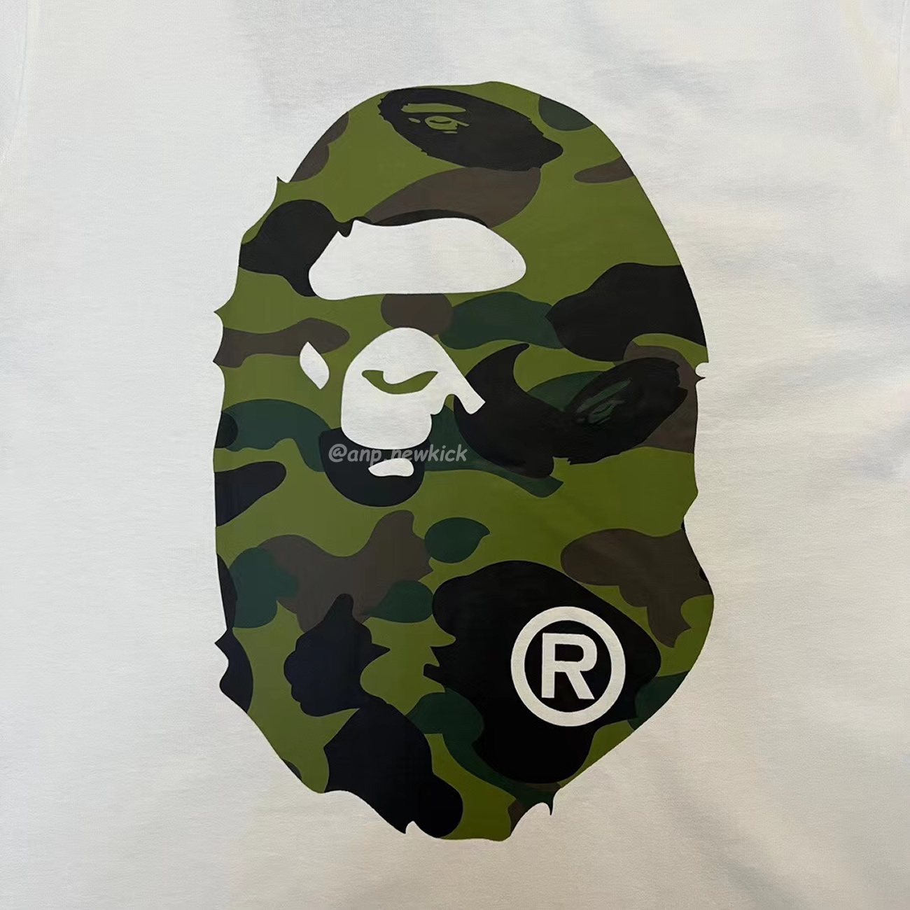 Bape Color Camo Big Ape Head Tee White Black White Green (18) - newkick.app